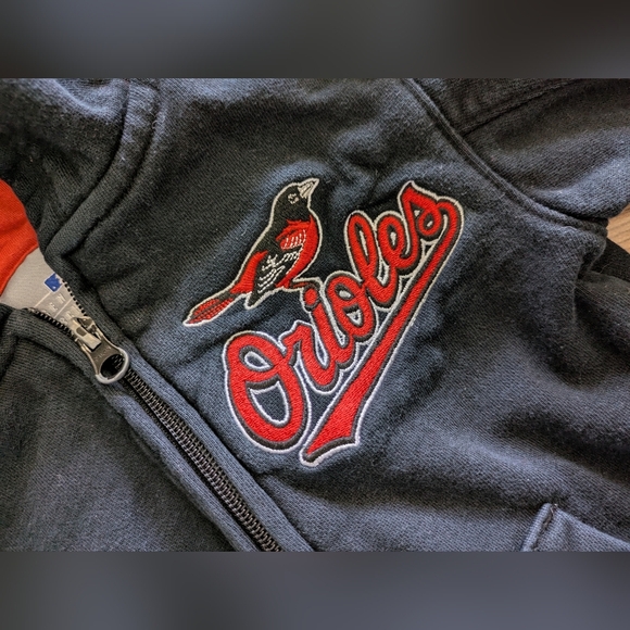 Baltimore Orioles Baseball MLB Long Sleeve Hooded Zip Up Jacket Toddler 2T - Picture 2 of 7